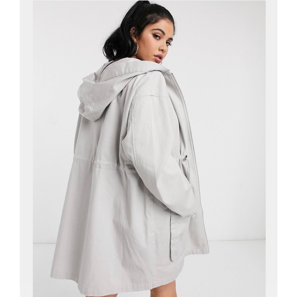 NWT ASOS Lightweight Parka in Washed Gray - Picture 2 of 4